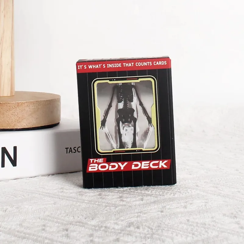 The Body Deck Cards Wear Resist תמונה תלת-ממדית כרטיסים חינוכיים רב-תכליתיים לאנטומיה אנושית קלפי משחק לאספני קלפים