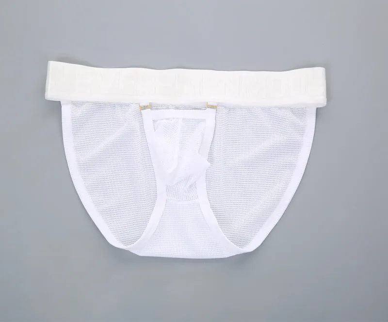 Mesh Underwear Men Sexy Briefs Buckle Bulge Pouch See‑Through Underpants Male Sheer Lingerie Panties — image 11