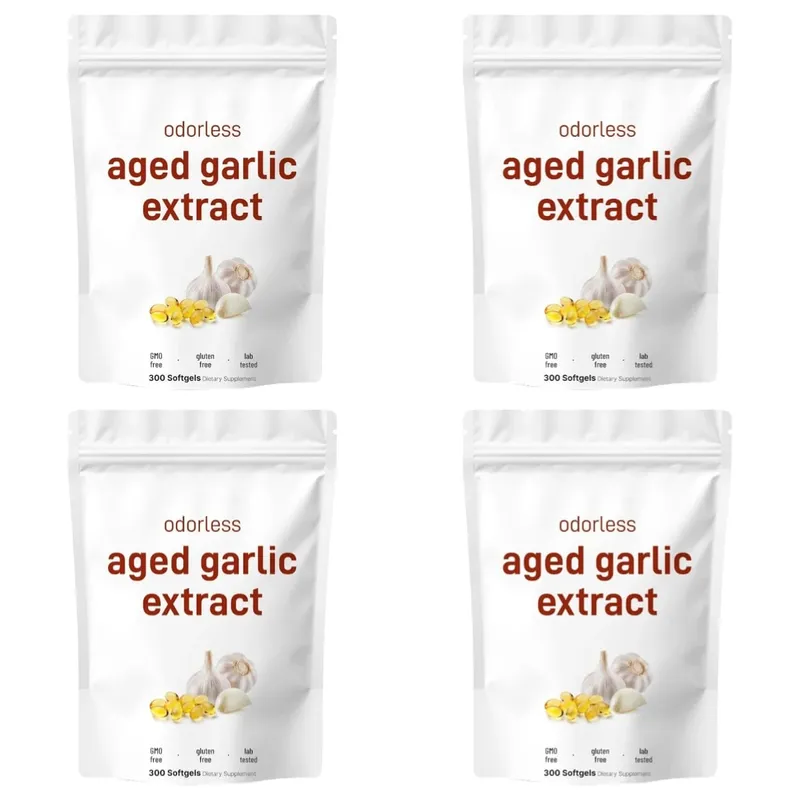 Odorless Garlic Oil Capsules 2 Years Aged Garlic Extract Natural Herbal Supplements Wirh Grown Allium Sativum Bulb 300 Softgels — image 10