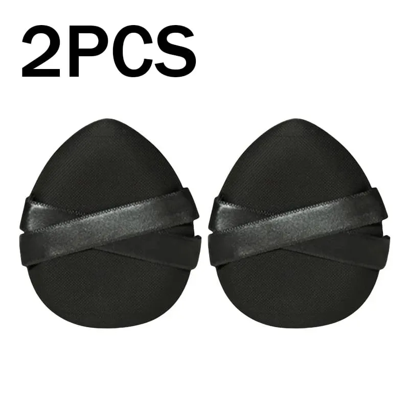 1/2 pçs não comer fundação esponja de maquiagem puff seco molhado dupla utilização almofada de ar de algodão macio superfície de couro em pó puff ferramentas de maquiagem