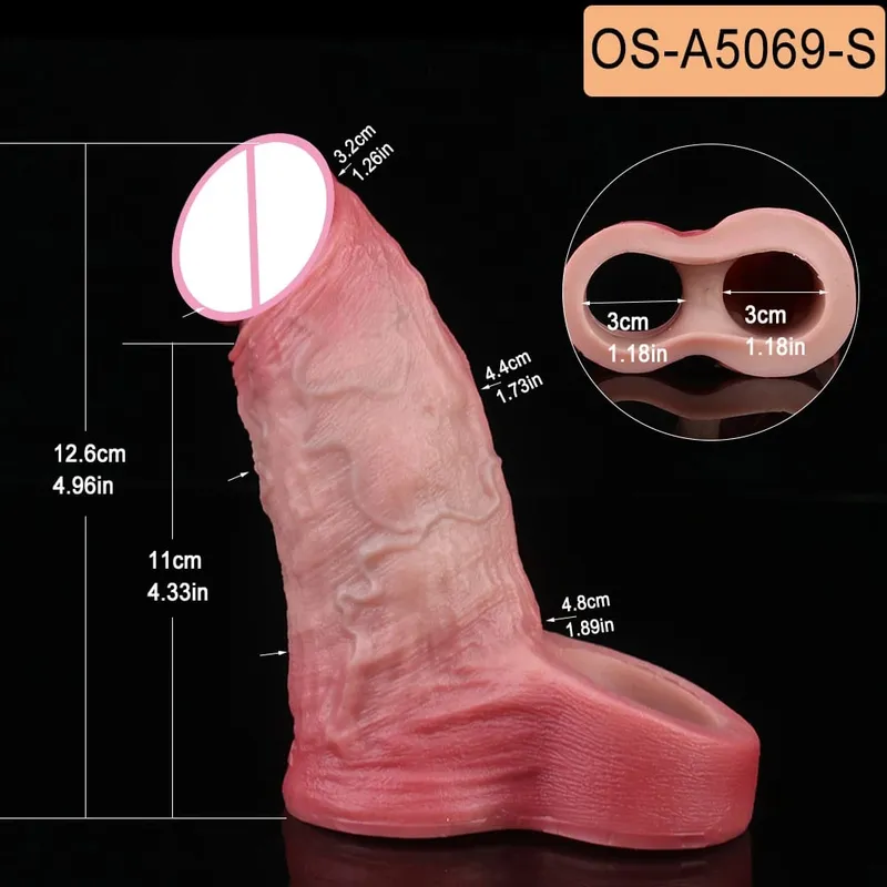 Close Head Realistic Penis Sleeve Sex Toys for Men Delay Ejaculation Dick Extender For Couples Sex Pleasure Sexshop