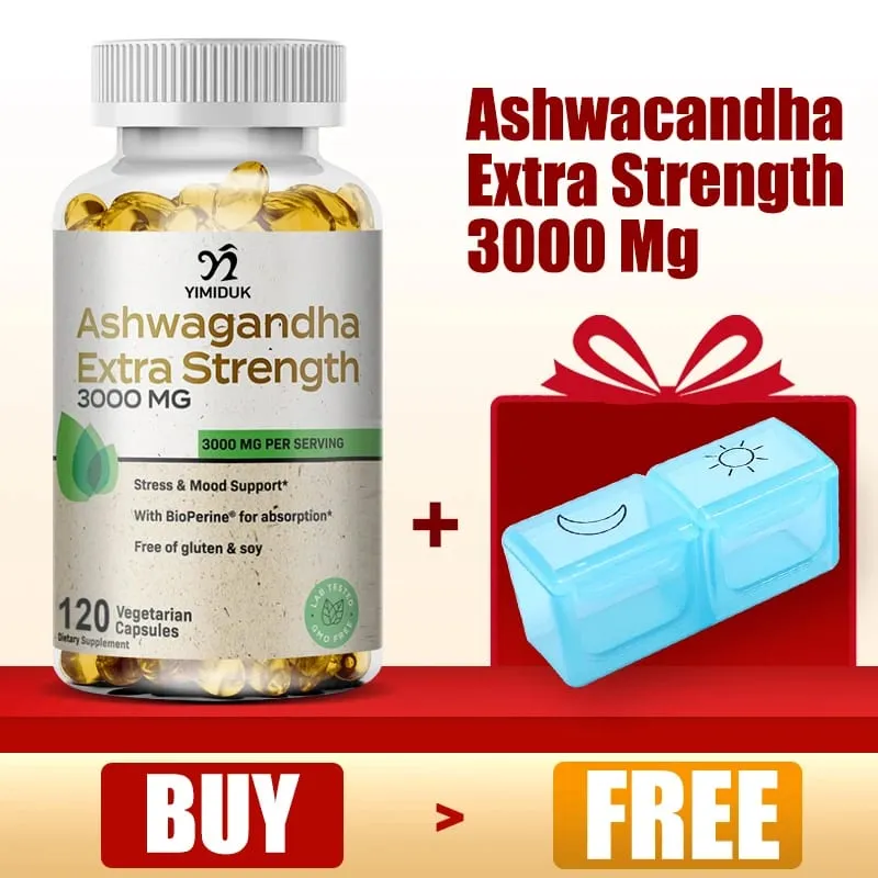 Organic Ashwagandha Root Extract Capsule Ashwagandha Supplement Help Stress Focus Brain Energy Support Sleep Health — image 2