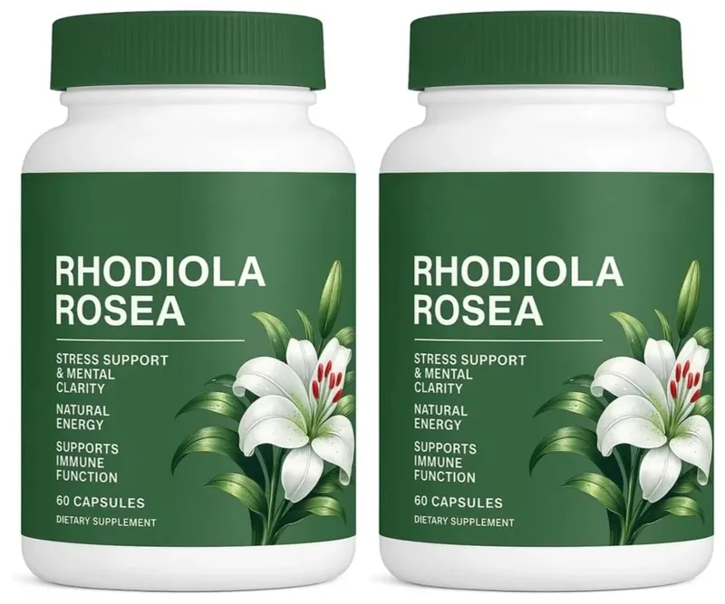 60 Pieces Rhodiola Rosea Capsules 500mg Natural Herbaceous Plants Supplement for Daily Stress Support & Energy Balance Health — image 9