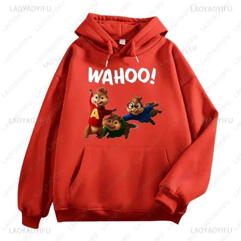 Alvin et les Chipmunks Anime sweats à capuche écologique A lettres impression sweat décontracté Streetwear unisexe pulls promo — image 8