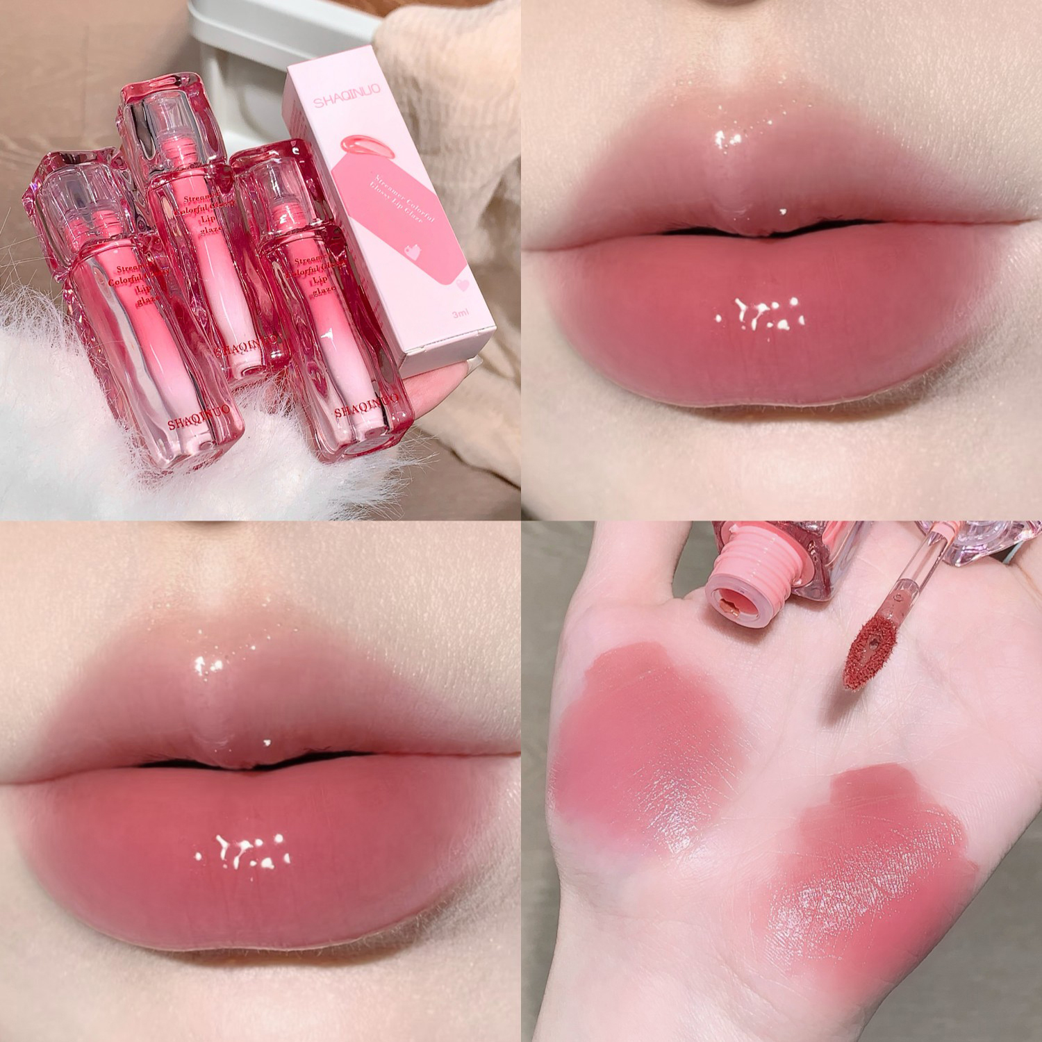 Brilho labial espelhado, hidratante, copo antiaderente, gelatina, batom líquido transparente, matiz de longa duração, óleo, maquiagem labial — image 9