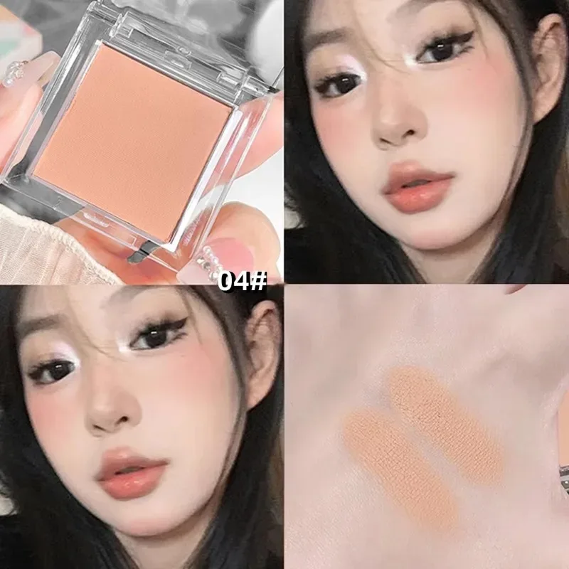 Matte Pure White Face Highlighter Palette Monochrome Pearly Jade Highlighter Eyeshadow Naturally Brightening Contouring Makeup — image 12