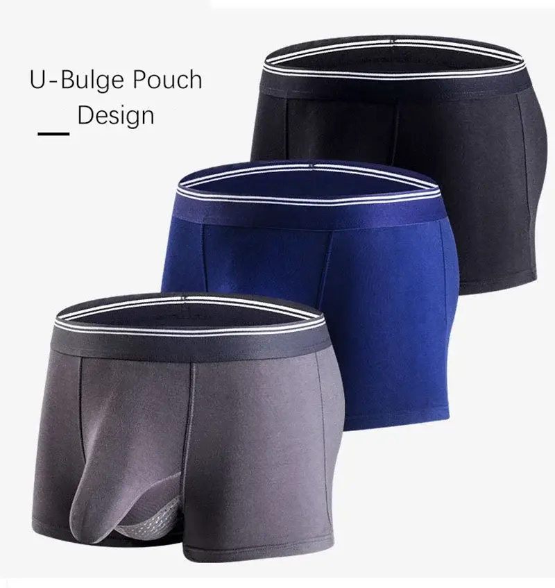 Plus Size Men's Sexy Separate Penis Pocket Boxer Shorts Breathable Men Underwear Panties Modal Mens Elephant Nose Underpants — image 2
