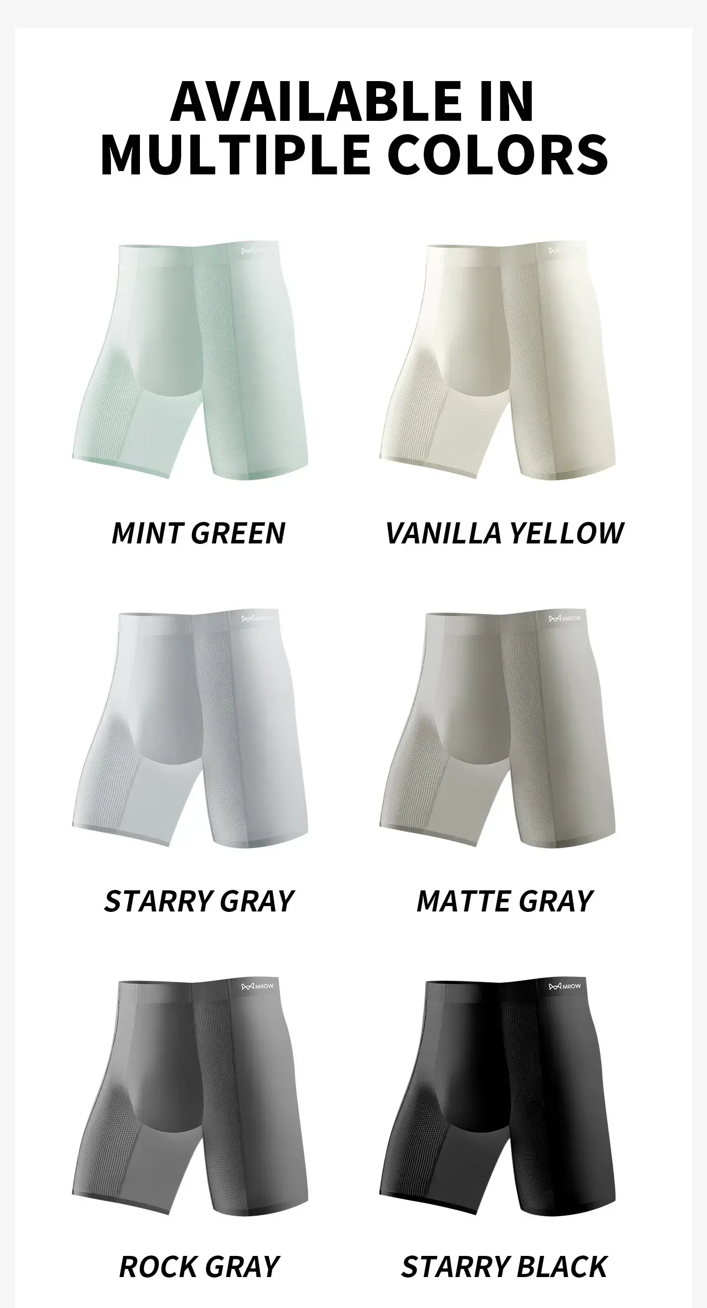 MiiOW 3Pcs Ice Silk Men's Underwear Boxershorts 10A Antibacterial Men Panties Breathable Mesh Man Summer Sports Underpants Boxer — image 13