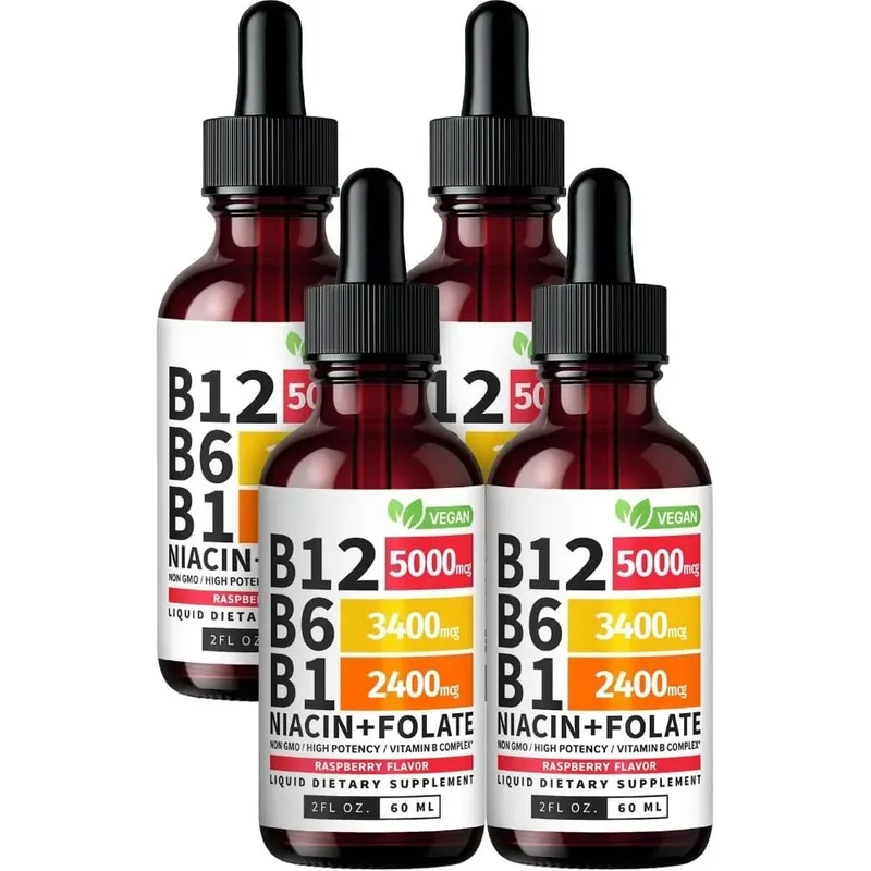 Βιταμίνη Β12 Β6 Υγρές Σταγόνες 60ml Σύμπλεγμα Β με Β1 Νιασίνη Φολικό Βατόμουρο Vegan Καθημερινό Συμπλήρωμα Ευεξίας 40 Μερίδες Ενήλικες — image 8