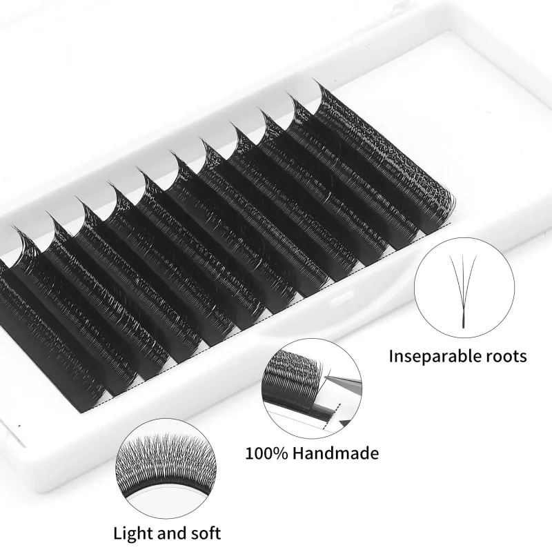 Extensão de cílios estreitos 2D Y 3D 4D 5D em forma de V Fãs de volume em forma de W Cílios BASF Natural Denso Cílios de vison falso — image 4