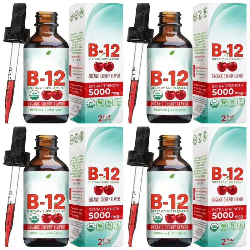 Vitamin B12 Drops 5000mcg Υγρό Υπογλώσσιο Συμπλήρωμα Μεθυλοκοβαλαμίνης Γεύση Κεράσι Vegan Χωρίς Ζάχαρη Καθημερινή Διατροφή 60ml — image 10