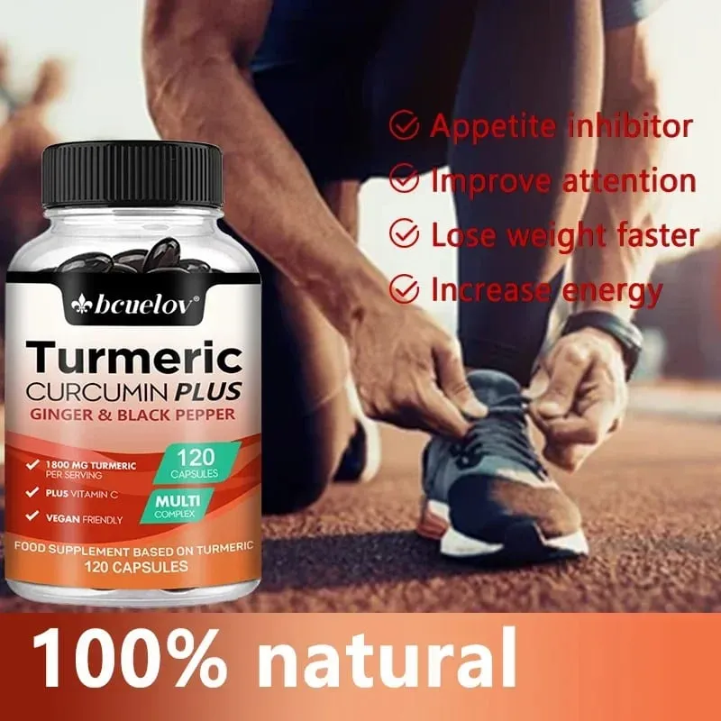 Turmeric supplement with curcumin extract ginger and black pepper to support joint mobility and muscle and bone health — image 4