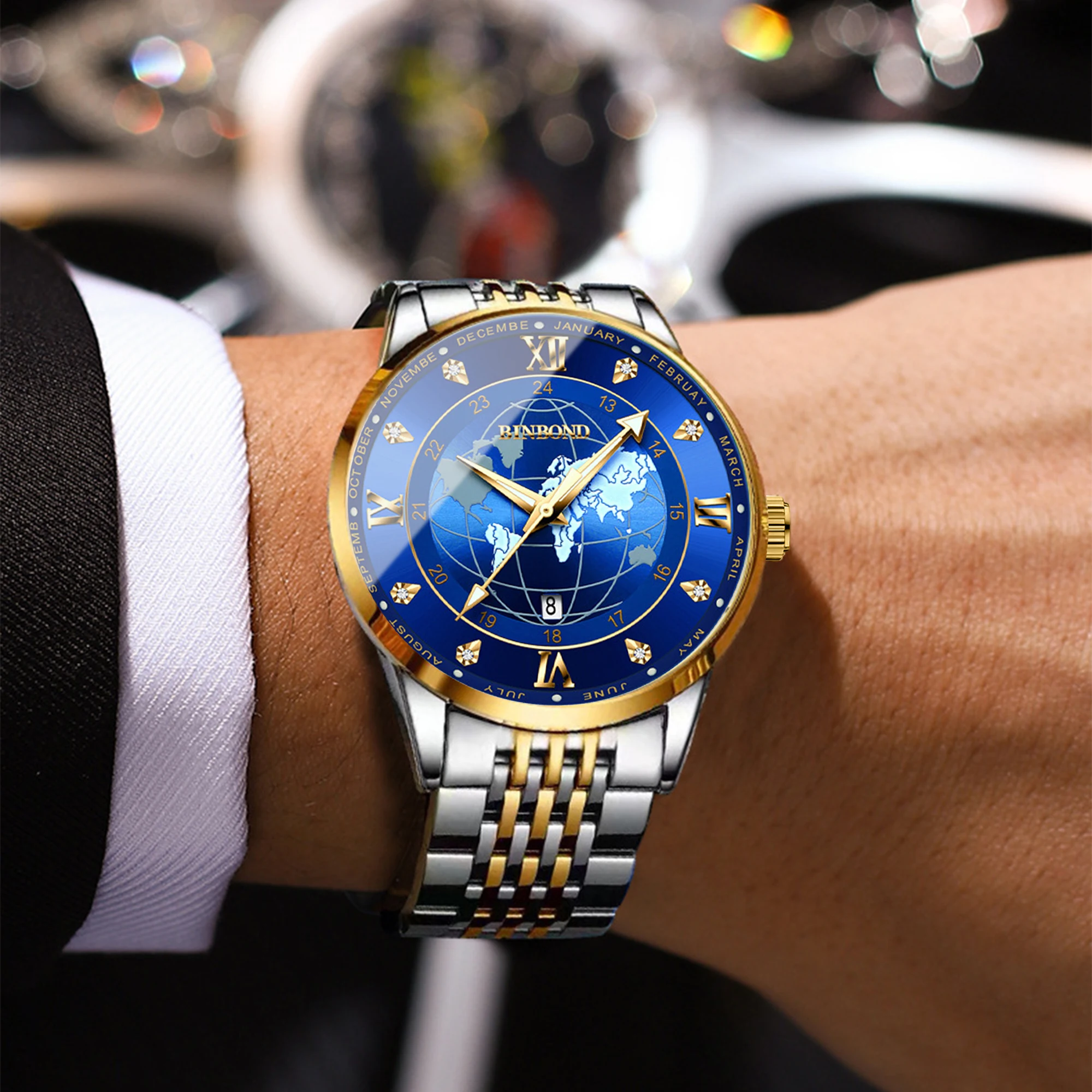 Original Stainless Steel Quartz Watches For Men Luxury Luminous Waterproof Men's Watch Reloj Hombre Wristwatch Mal Gift