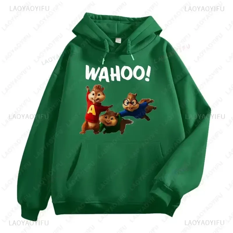 Alvin et les Chipmunks Anime sweats à capuche écologique A lettres impression sweat décontracté Streetwear unisexe pulls promo — image 9