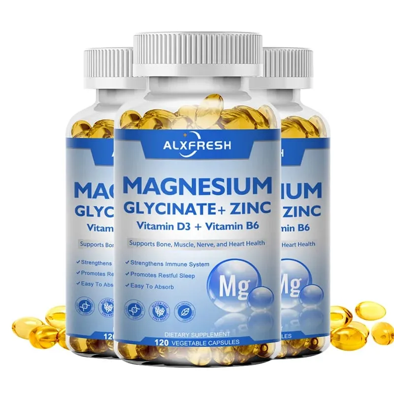 Alxfresh Magnesium Complex Capsules High Absorption Bone Muscle Brain Health Supplement Aids Sleep Stress & Anxiety Relief