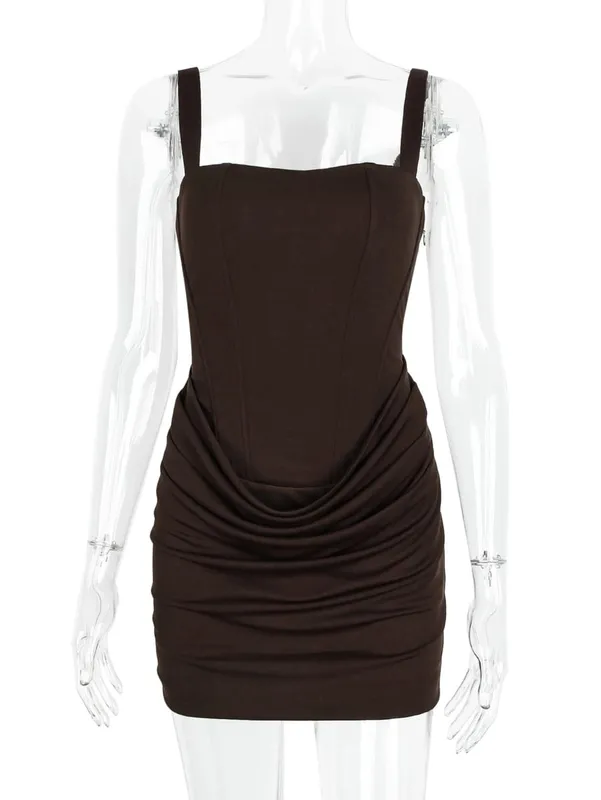 Sexy Backless Slip Folds White Summer Dress Women Elegant Birthday Party Dresses Woman Bodycon Evening Short Dresses Vestidos HL