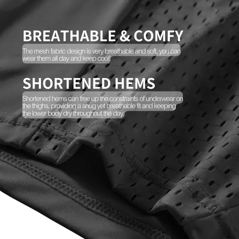 Men's Ice Silk BoxerBriefs Gold Floral Waistband Breathable Underwear Quick-Dry Skin-Friendly Sports Trunks Plus Size for Summer — image 6