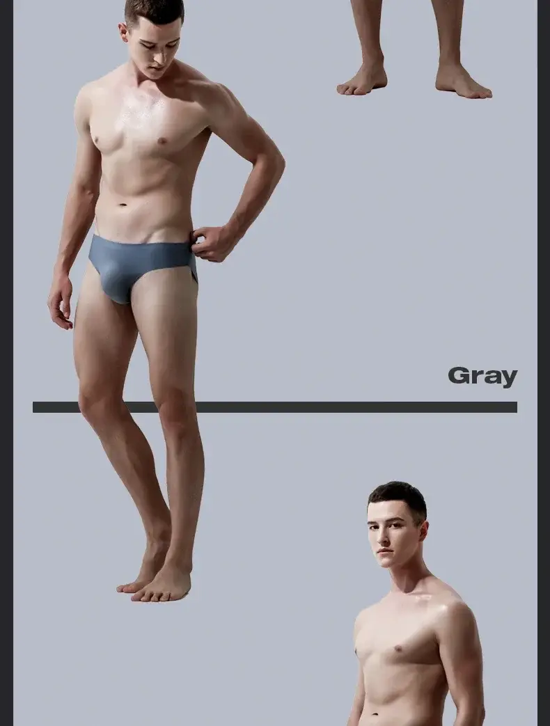 Men's underwear Men's ice silk briefs summer breathable quick-drying seamless shorts Transparent ultra-thin personality underpan — image 11