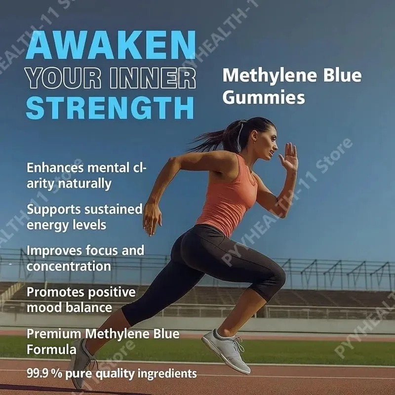 Methylene Blue Compound Gummies 5mg 30/60 Ct Γεύση Μύρτιλλου για Διαρκή Ενέργεια Ψυχική Διαύγεια και Κυτταρική Υποστήριξη Διάθεσης — image 2