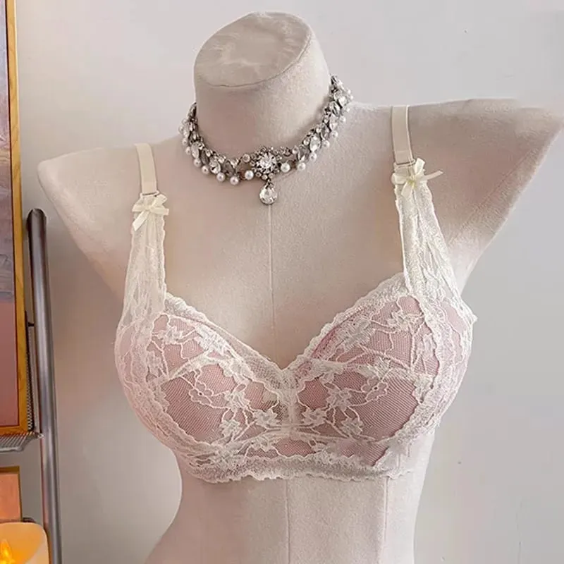 セクシーな BANERDANNI חזיית תחרה עם קשת הלטר מרופדת Push Up אלחוטי ללא חוט הלבשה תחתונה רכה חזה קטן לבישת נוחות יומית` — image 10