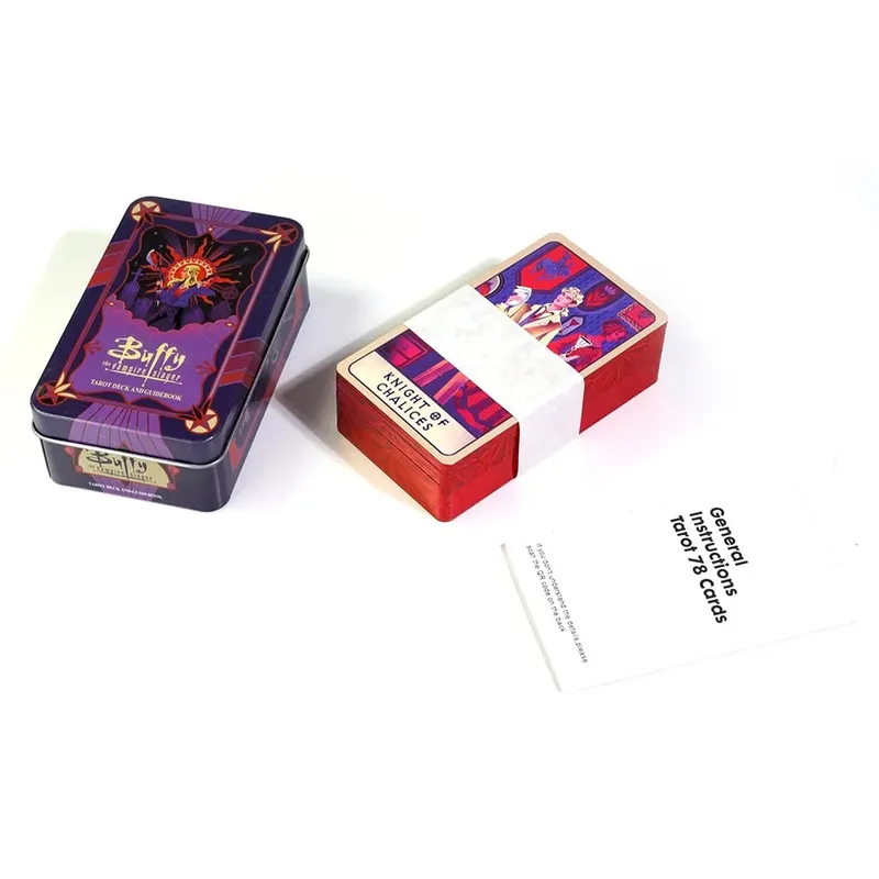10,3*6 εκ. Buffy The Vampire Slayer Deck Tarot In A Tin Box with Red Gilded Edges 78 τμχ Κάρτες Ταρώ με θέμα κινουμένων σχεδίων με οδηγό — image 5