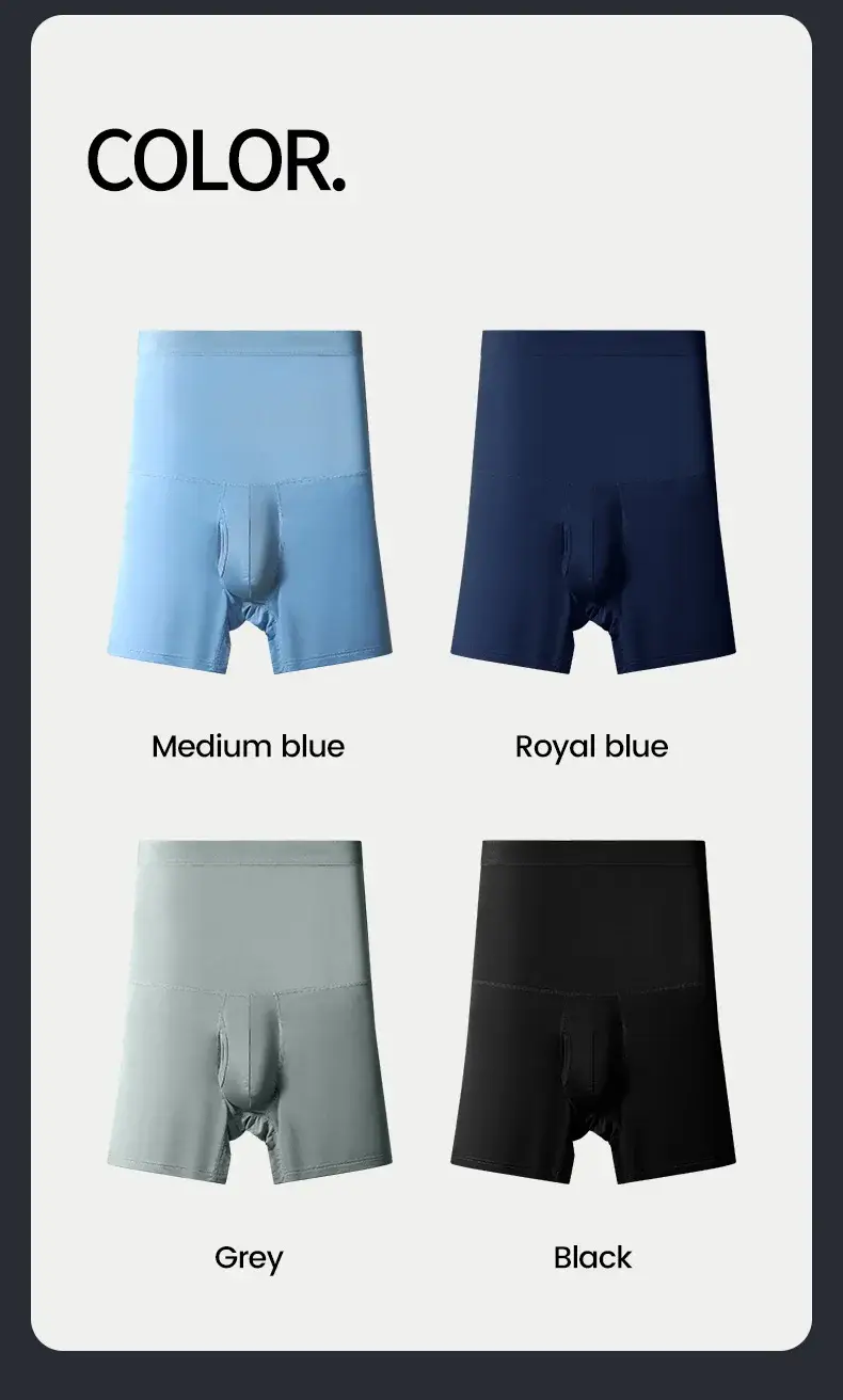 Men's sports underwear: high-waisted, belt-curving, plus-size, lengthened, anti-leg chafing, waist-protecting, flat-cut shorts — image 7