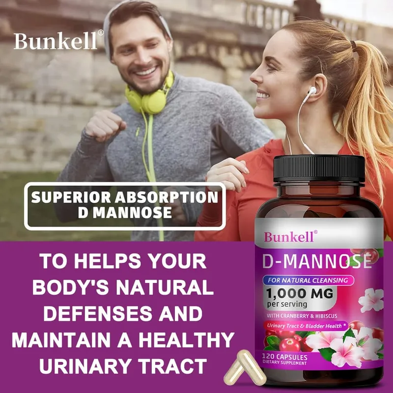 D-Mannose 1000mg קפסולות - חמוציות שן הארי היביסקוס תומכת בריאות שלפוחית השתן ניקוי פנימי וחיסוני — image 6