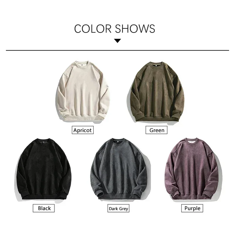 Marca roxo moletom mans camurça o pescoço outono inverno baggy moletom masculino casual manga longa 2026 novos topos masculinos — image 4