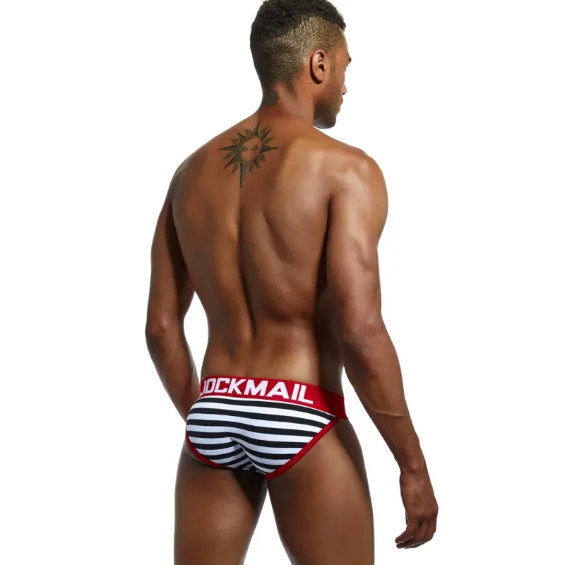 Jockmail Cotton Men's High-Cut Briefs, Striped Underwear for Men, Soft and Comfortable, Gay Cueca — image 10