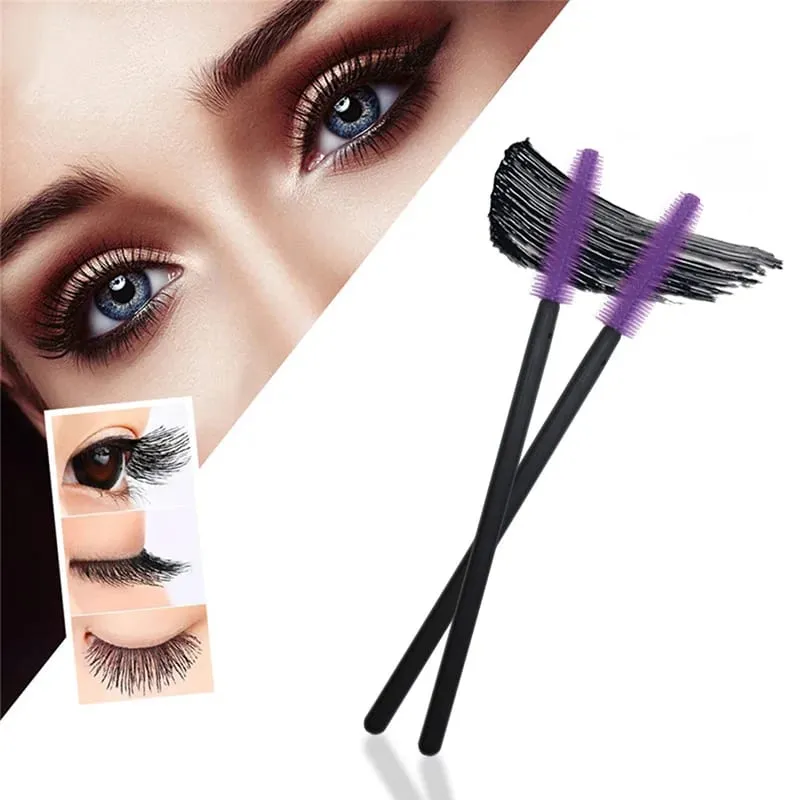50/100 pçs escova de cílios de silicone escovas rímel varinhas aplicadores kits para extensão de chicote sobrancelhas maquiagem ferramenta