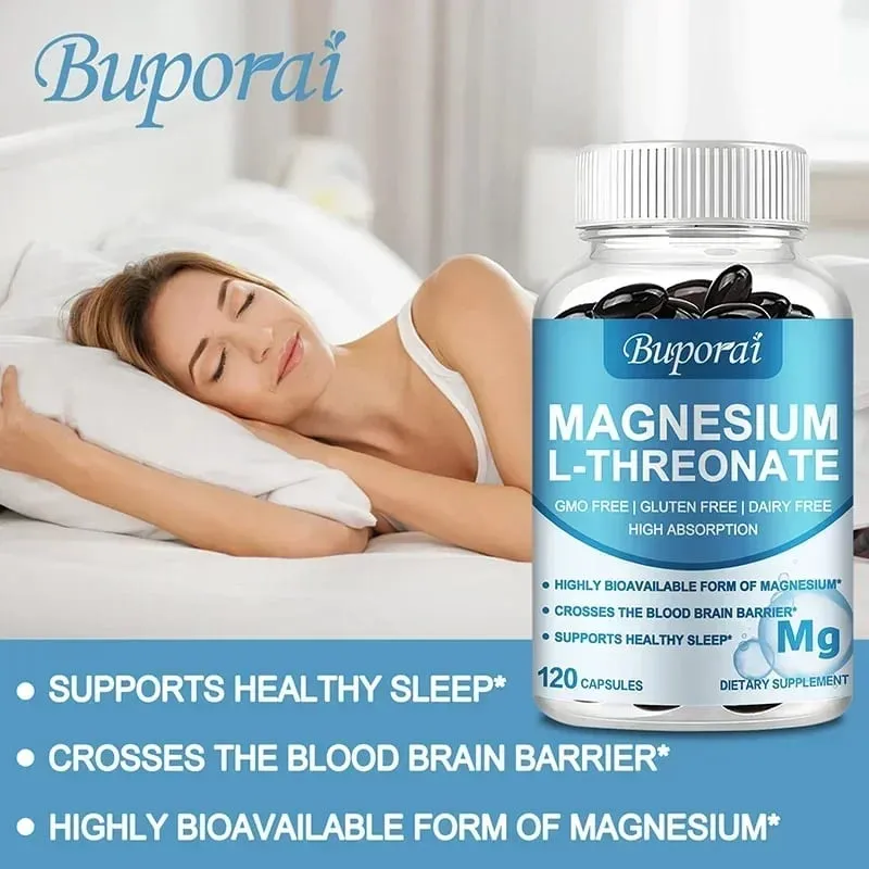 Magnesium L Threonate - Focus and Memory Enhancer Supports Nerve Function Muscle Strength Bone and Joint HealthSupplements