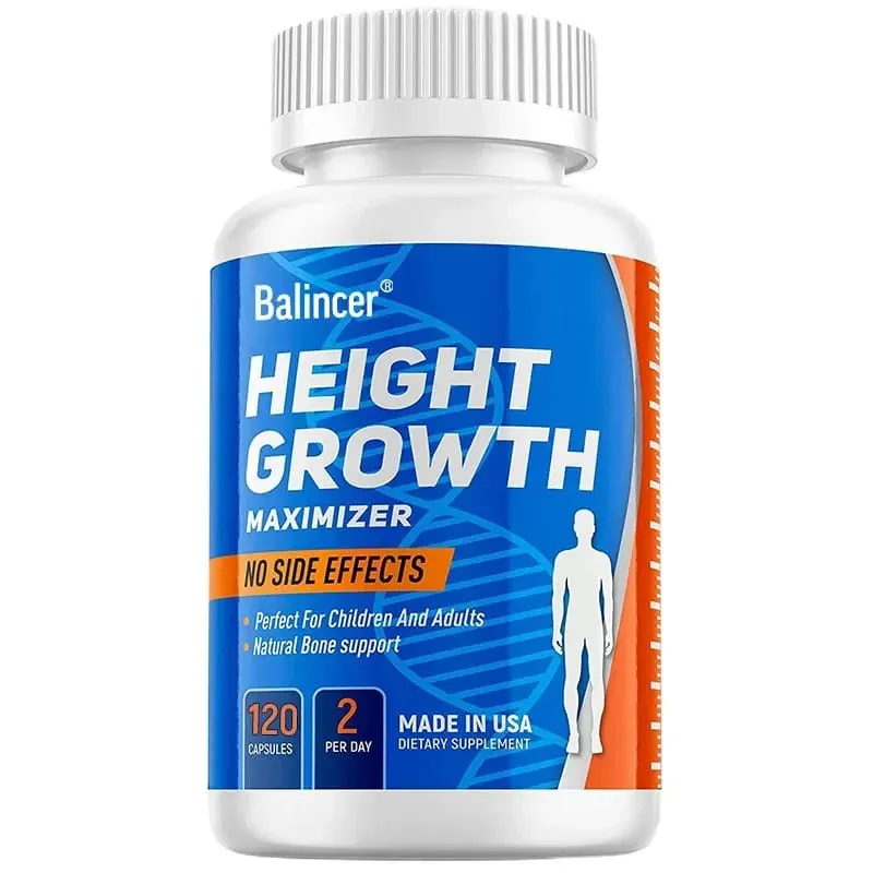 Growth Capsules Height Growth Maximizer for Bone Strength Made in USA Natural Height Increase Supplement