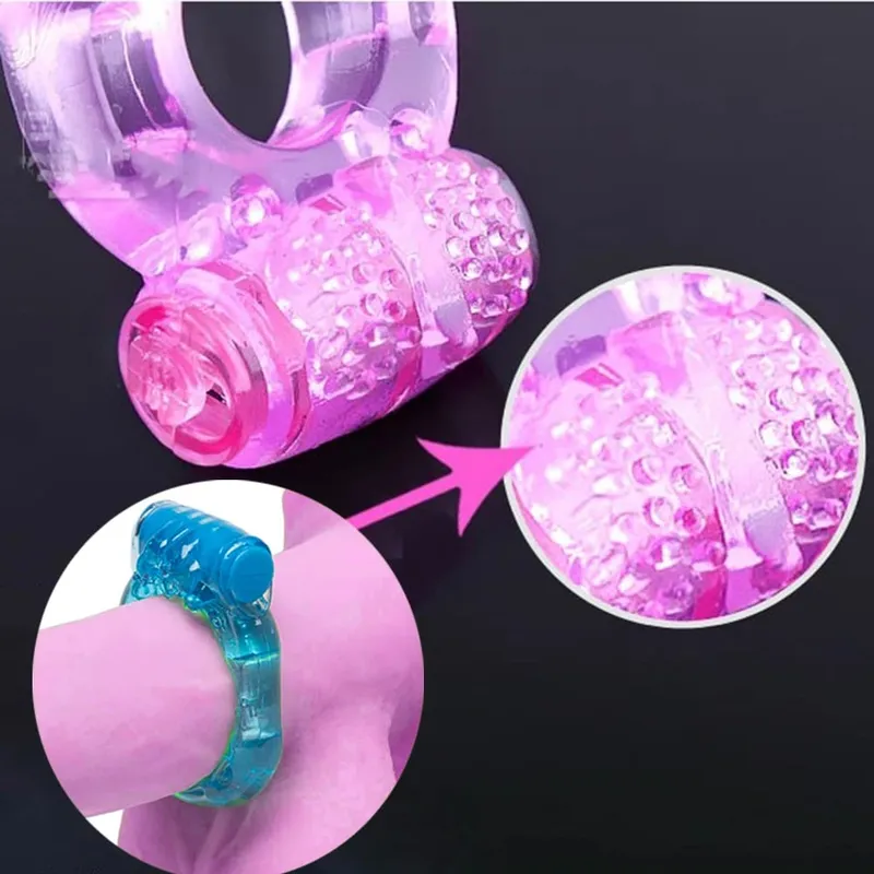 Finger Ring Vibrator Elastic Silicone Penis Vibrating Clitors Massager Cockring Toy Sex Toys Adult Products for men