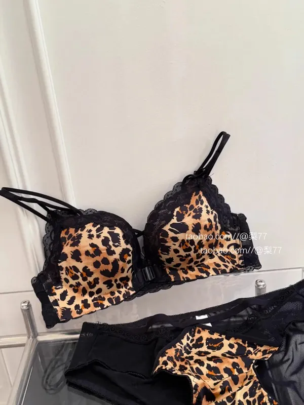 Σετ σουτιέν με μπροστινό κουμπιά Leopard Print Push Up Petite γυναικεία εξώπλατα σέξι εσώρουχα για πάρτι Βελτιώστε το μπούστο Show Larger S-XL — image 14