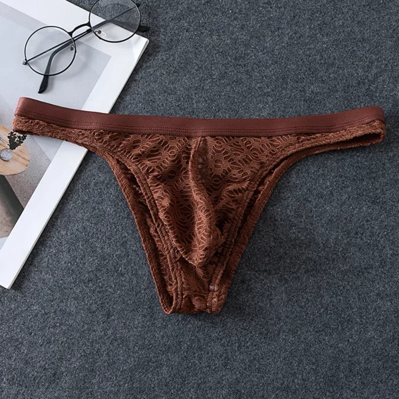 Men Thongs Briefs Jacquard Sheer Men's Underwear Sexy Accessories Hot Low Rise Pouch Very Hot Lingerie Breathable Underpants 3256810404028463 — image 6