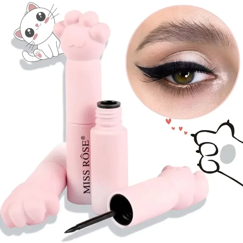 Pink Cat Paw Μαύρο υγρό στυλό ματιών με γρήγορο στέγνωμα Μακιγιάζ με ανθεκτικότητα στη μουτζούρα που κρατά Premium Eye Liner Στυλό ματιών Καλλυντικά — image 7