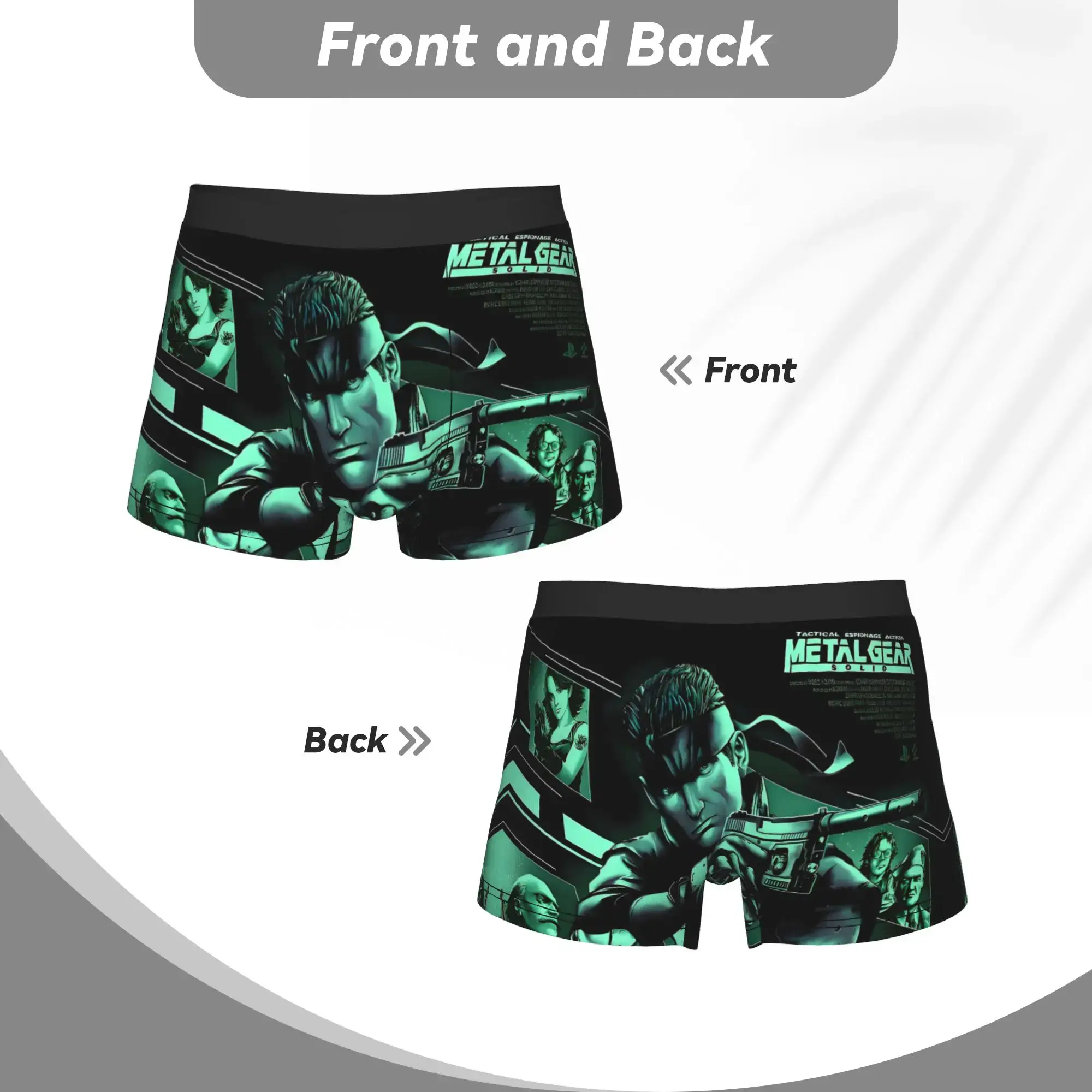 Male Fashion Metal Gear Soli Game Underwear Action Adventure Stealth Video Boxer Briefs Stretch Shorts Panties Underpants — image 5