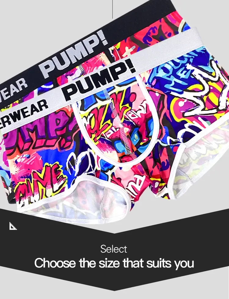 1PCS Men's Cotton Nylon Blend Boxer Briefs All-Over Graffiti Print Wide Elastic Waistband Non-Tight Fashion Sport Underwear — image 16