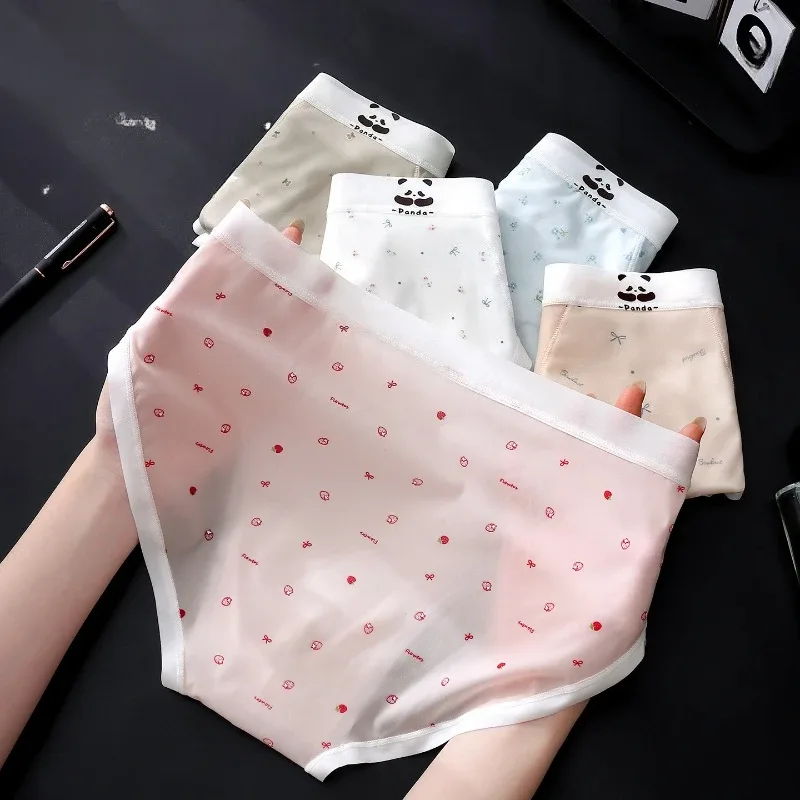 Men's Briefs Ultra-Thin Ice Silk Seamless Panties Floral U Convex Pouch Underwear Sissy Lingerie Transparent Underpants — image 8
