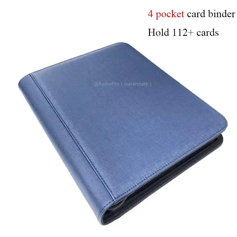 4 Binders Pocket Toploader TCG for PKM Holds 112+ 3"X4" Toploaders Δερμάτινη θήκη καρτών Τσέπες διπλής όψης για κάρτες MTG PTCG — image 12