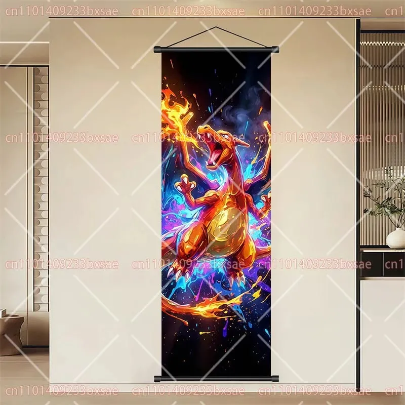 Pokémon Anime HD Scroll Painting Eevee Pikachu Suicune Charizard Mewtwo Διακόσμηση τοίχου με φόντο αφίσα Παιδικό δώρο — image 12