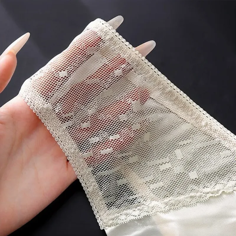 Men's Thong Underwear Made of 81.7% Polyester 18.3% Spandex Ice Silk Blend with Lace Trim and 3D Bulge Pouch Solid G String — image 1
