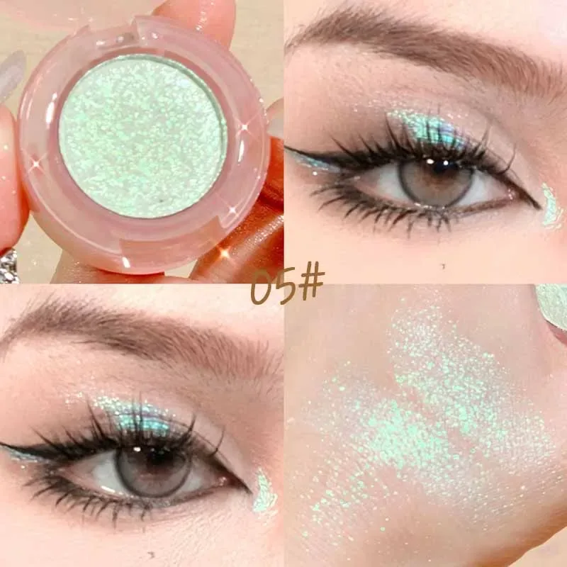 1 τμχ Μονόχρωμη High Gloss αδιάβροχη σκιά ματιών Peachy Pink μακράς διαρκείας μεταξένιο εύκολο στο χρώμα Diamond Shiny Eye Shadow Cosmetic