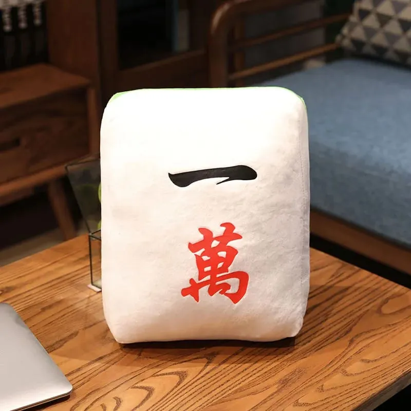 New 1pc Creative Mahjong Pillow Cushion Chinese Plush Toy Car Chair Backrest Mahjong Dice Funny Nap Pillow Sofa Home Decor Gift — image 12