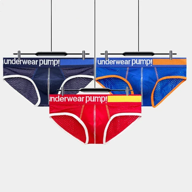 Men's Low Waist Slimming Mesh Briefs U Convex Pouch Elastic Waistband Breathable Colorful Jockstrap Underwear — image 2