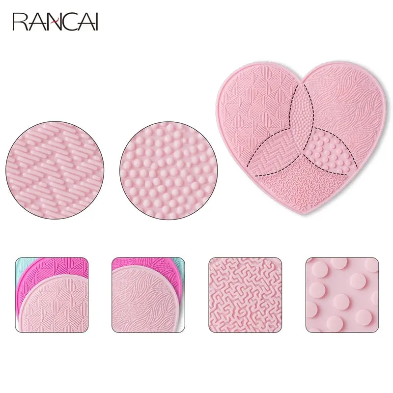 Scrubbing Pad Μακιγιάζ Βούρτσες Καθαρισμού Σιλικόνης με Βεντούζα Love Cleaner Washing Cosmetic Brush Beauty Supplies Tool — image 2