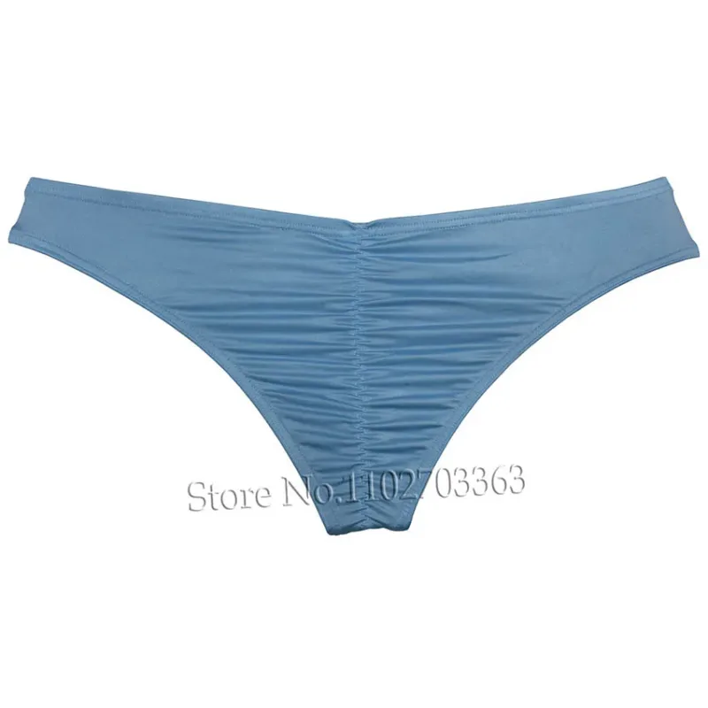 Men's Bikini Briefs Triangle Underwear Pucker Back Micro Briefs Elastic Shiny Summer Low Rise Beach Briefs Sexy Silky Smooth — image 24