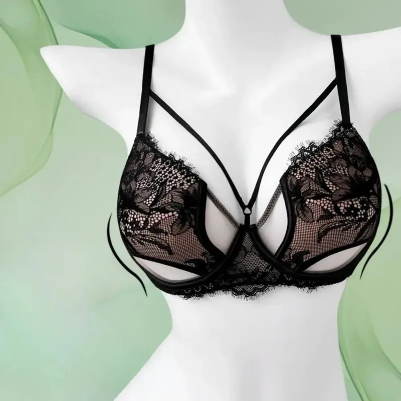 1. Σετ σουτιέν BANERDANNI Sexy Pure Desire Big Bust Minimizer Push Up Side Support Anti Sagging Anti-flading Εσώρουχα Hot Sale Best