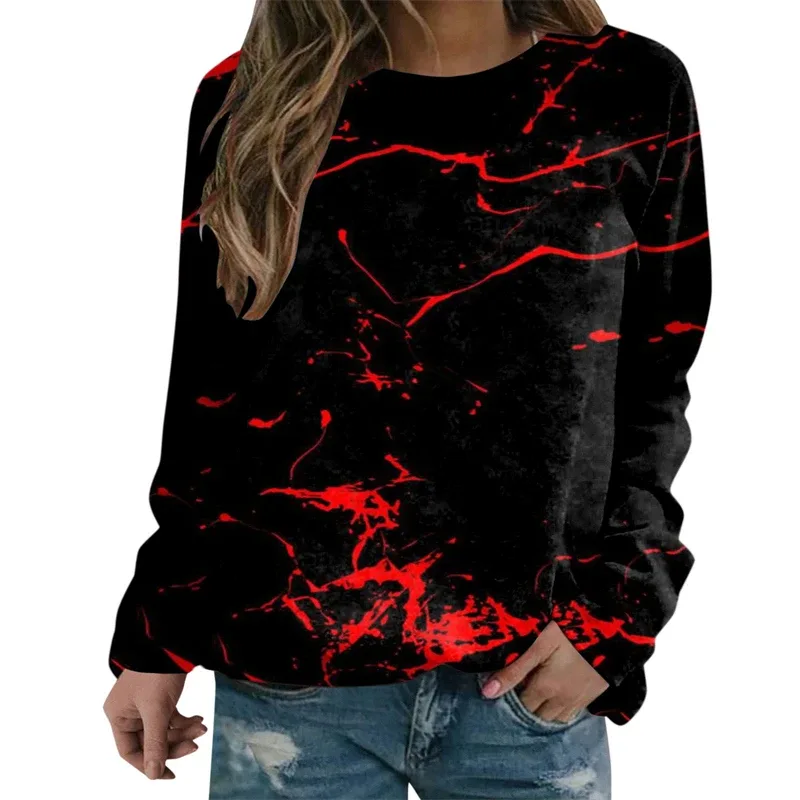 Sweatshirt Grafik Darah Keganasan Rekaan Pesta Halloween Pakaian Wanita Saya Baik Berdarah Wanita Sweater Wanita Seram Pullover Y2k — image 9