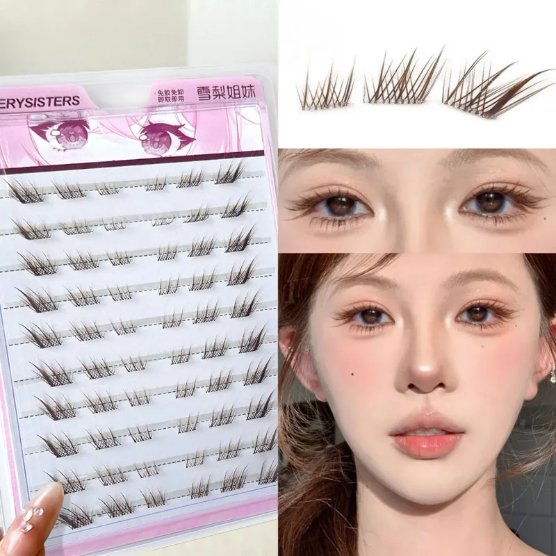 10 rows Foxes Style Anime False Eyelashes Natural Curling 8-13mm Spiky Cluster Segmented eye extensions for Beauty Eye Makeup